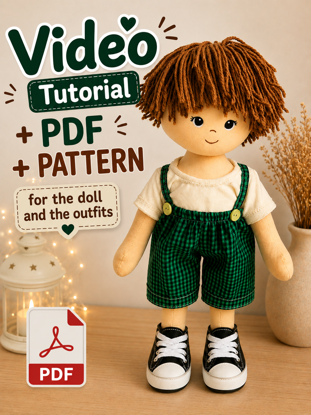 Paul Cloth Doll Sewing Pattern & Step-by-Step Video Tutorial