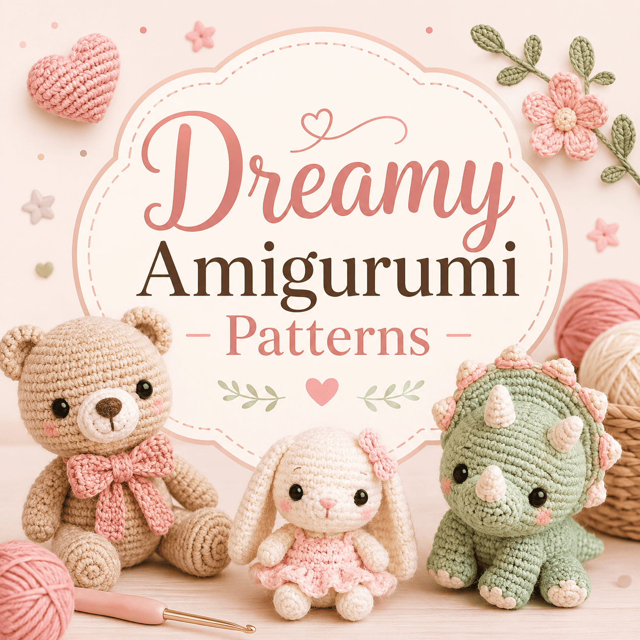 50 Amigurumi Crochet Patterns – Cute Animals, Dolls & Christmas Characters