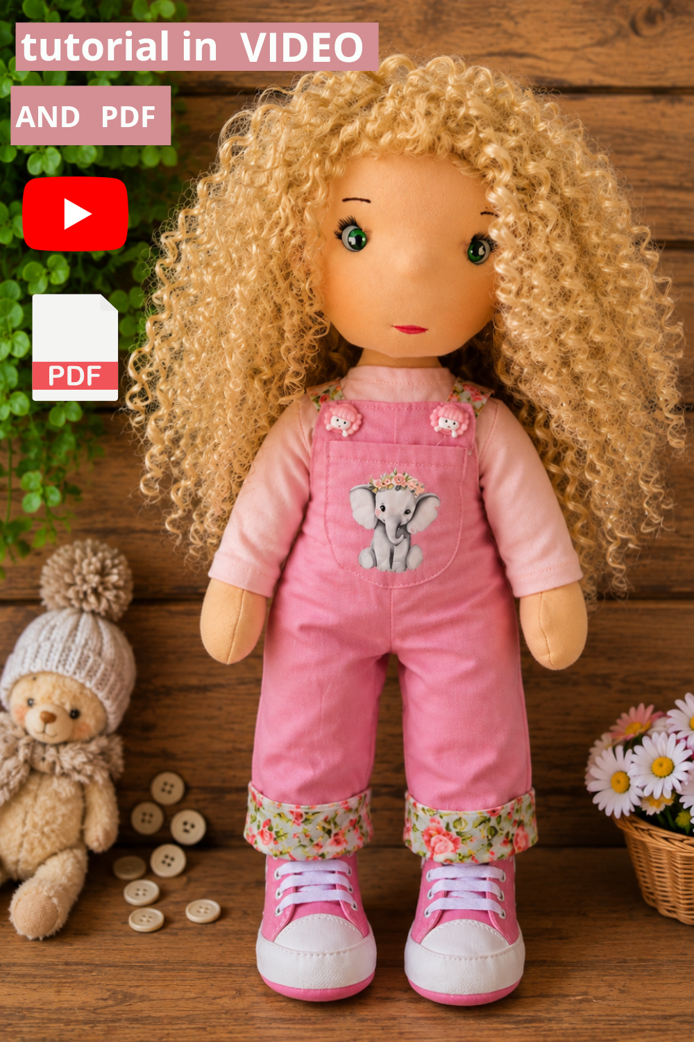 Anne Cloth Doll Sewing Pattern & Step-by-Step Video Tutorial